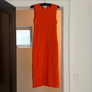 COS Vibrant Orange Midi Dress